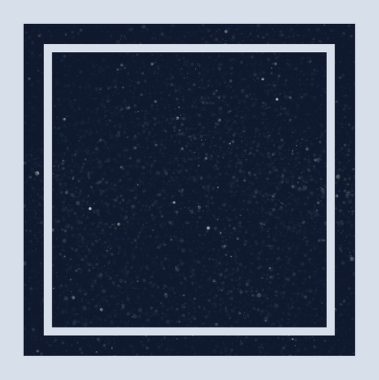 Navy blue scarf with a white border on a white background